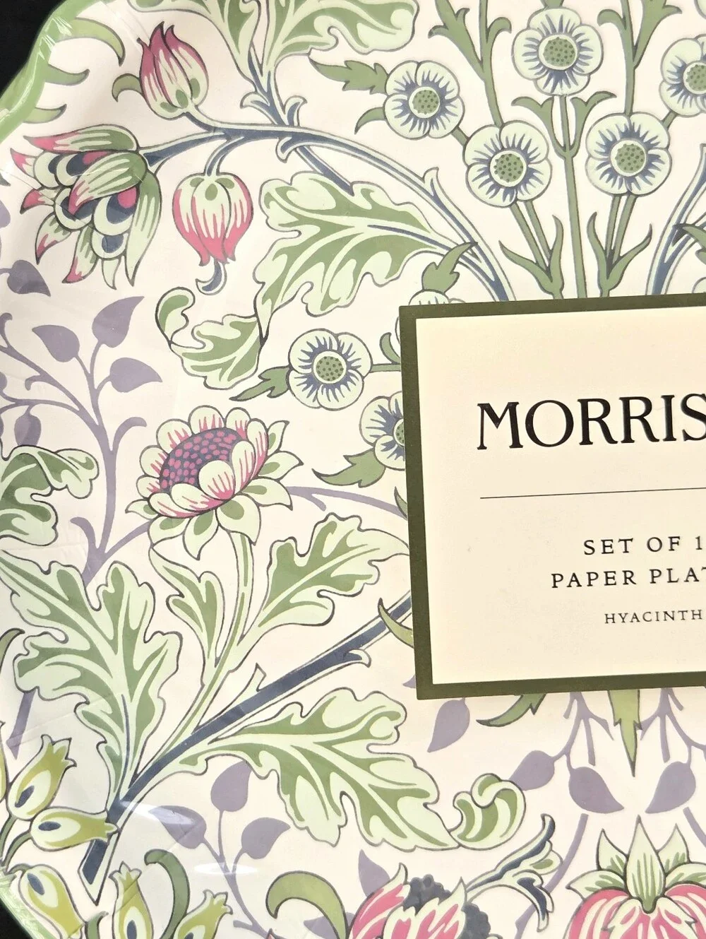 William Morris & Co Paper Plates Set of 16 HYACINTH Garden Floral